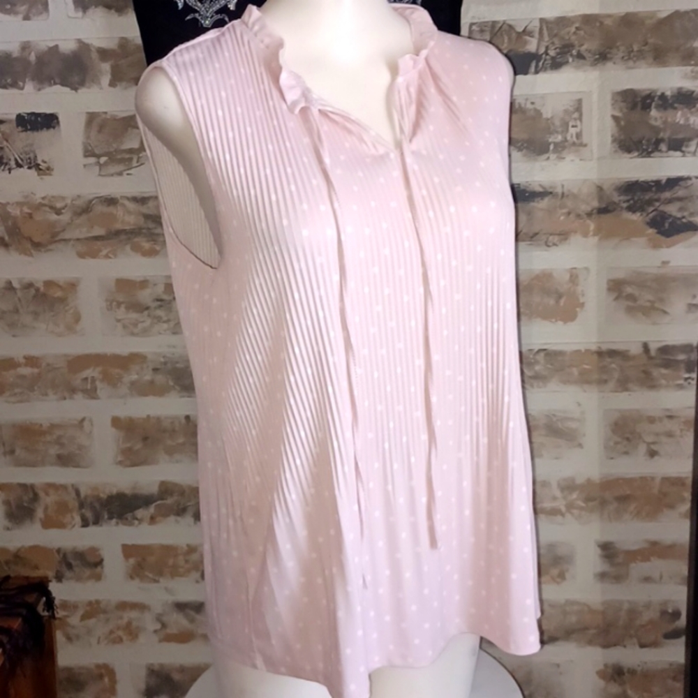 Adrianna Papell Pink Polka-dot Top